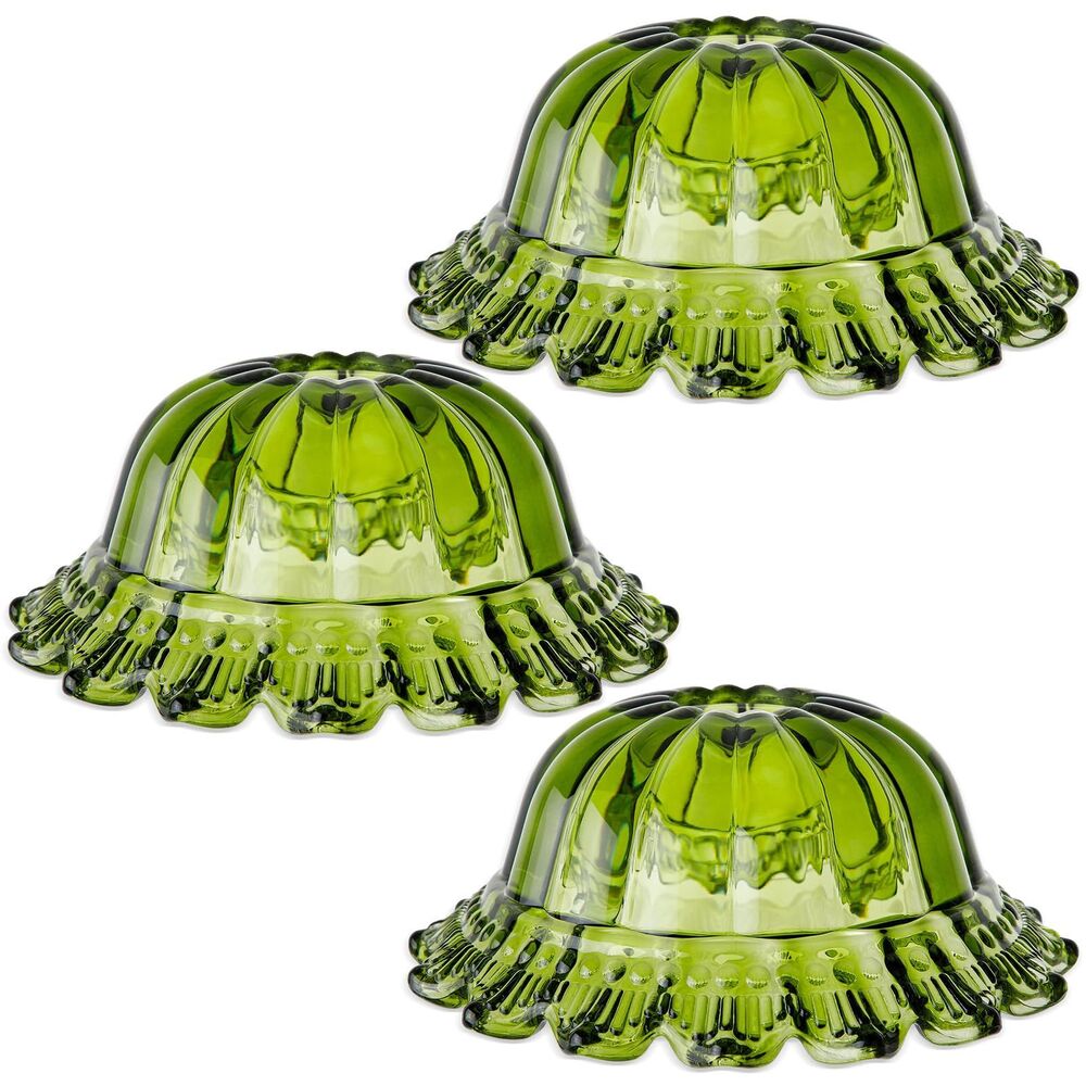 3 Pack Green Glass Lamp Shade Replacement 7.87" - Vintage or Antique Style